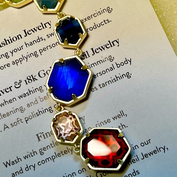 NWT Kendra Scott Darrell Necklace Ombré Stones Yellow Gold STUNNING & Amazing! - Picture 7 of 17